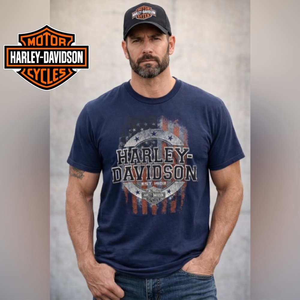 NWOT Harley-Davidson Dark Blue Graphic Tee